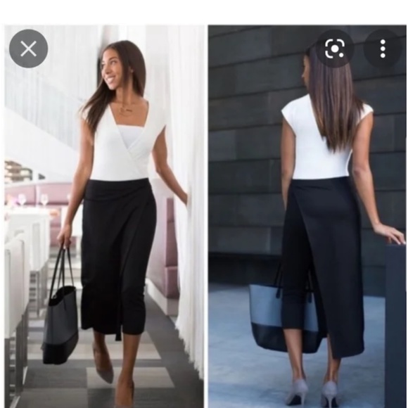 Beta‎ brand black slit skirt with pants underneath. Worn once - Picture 2 of 7